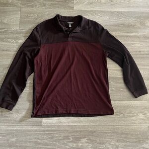 Van Heusen Men's Polo in Deep Burgundy and Black